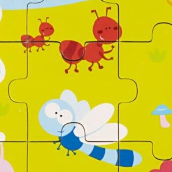 VIGA 24 Pcs Flat Wooden Puzzle w/Tray -Park Insects New Sealed For Age 2+ - Picture 10 of 16